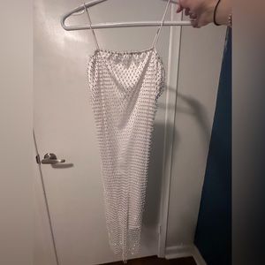 POLLY BEADED DRESS- WHITE- SIZE SMALL